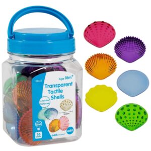 EDX Education - Tactile Shell Counters in Jar - 36pc Sensory Bin Toy