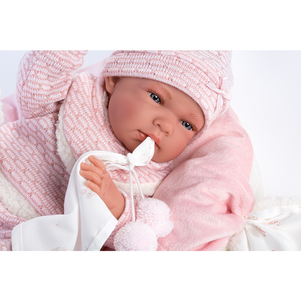Llorens - Anatomically Correct Baby Girl Doll with Pink Outfit & Cushion: Nica - 40cm - Image 2