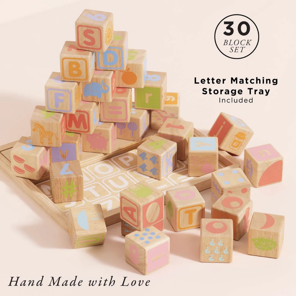 Le Toy Van - ABC Learning Wooden Blocks - 30pcs - Image 2