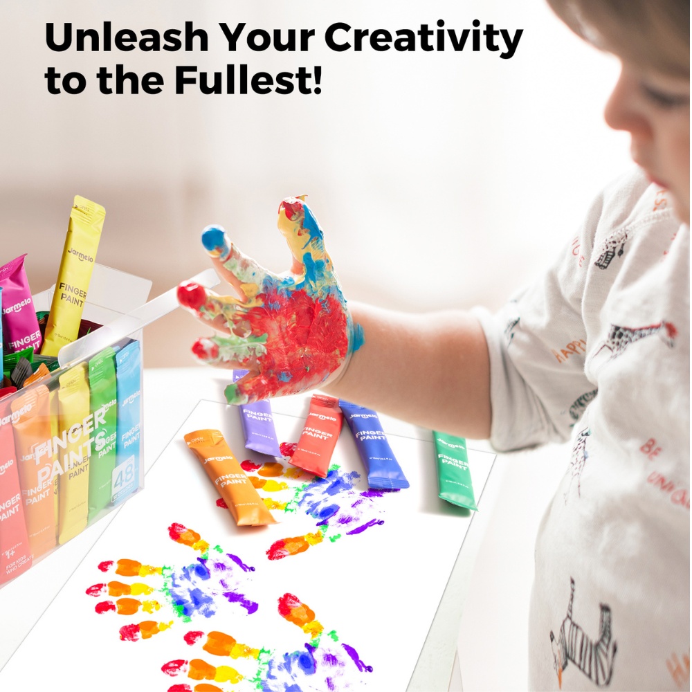 Jar Meló - Colour Burst Finger Paint Set - 12 Colours for Kids Art & Sensory Play - Image 3