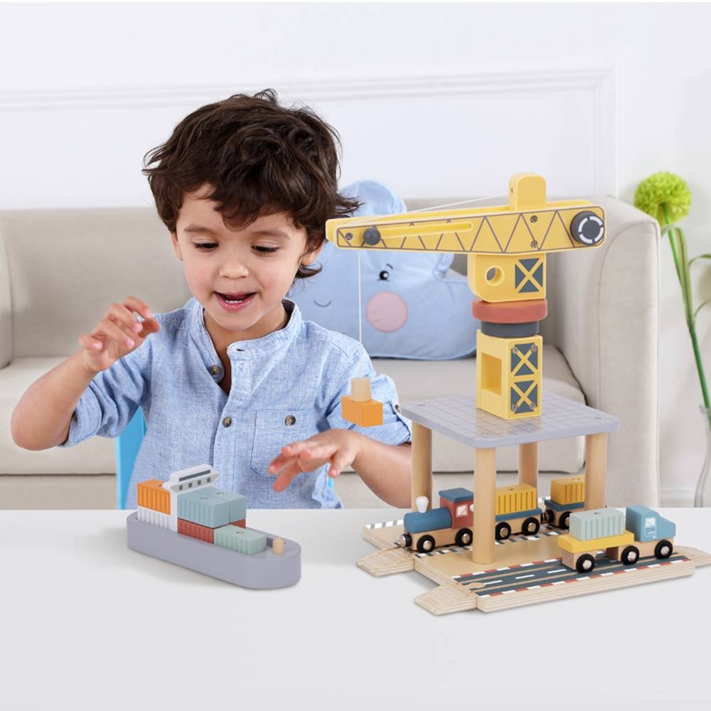TookyToy - Pretend Play Port Crane Toy Set - Image 4