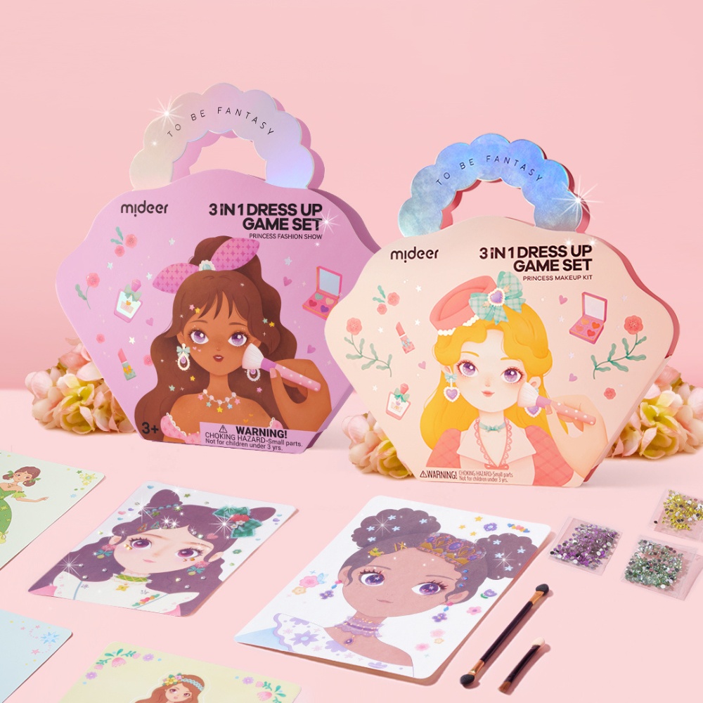 Mideer - 3-in-1 Makeup and Dress Up Arts & Crafts Book Set: Princess Fashion Show - Image 4