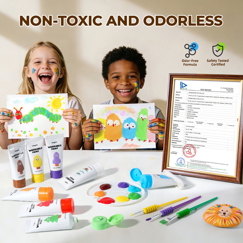 Jar Meló - Washable Squeezy Paint Set for Kids - 8 Colours with Brushes & Palette - Image 8