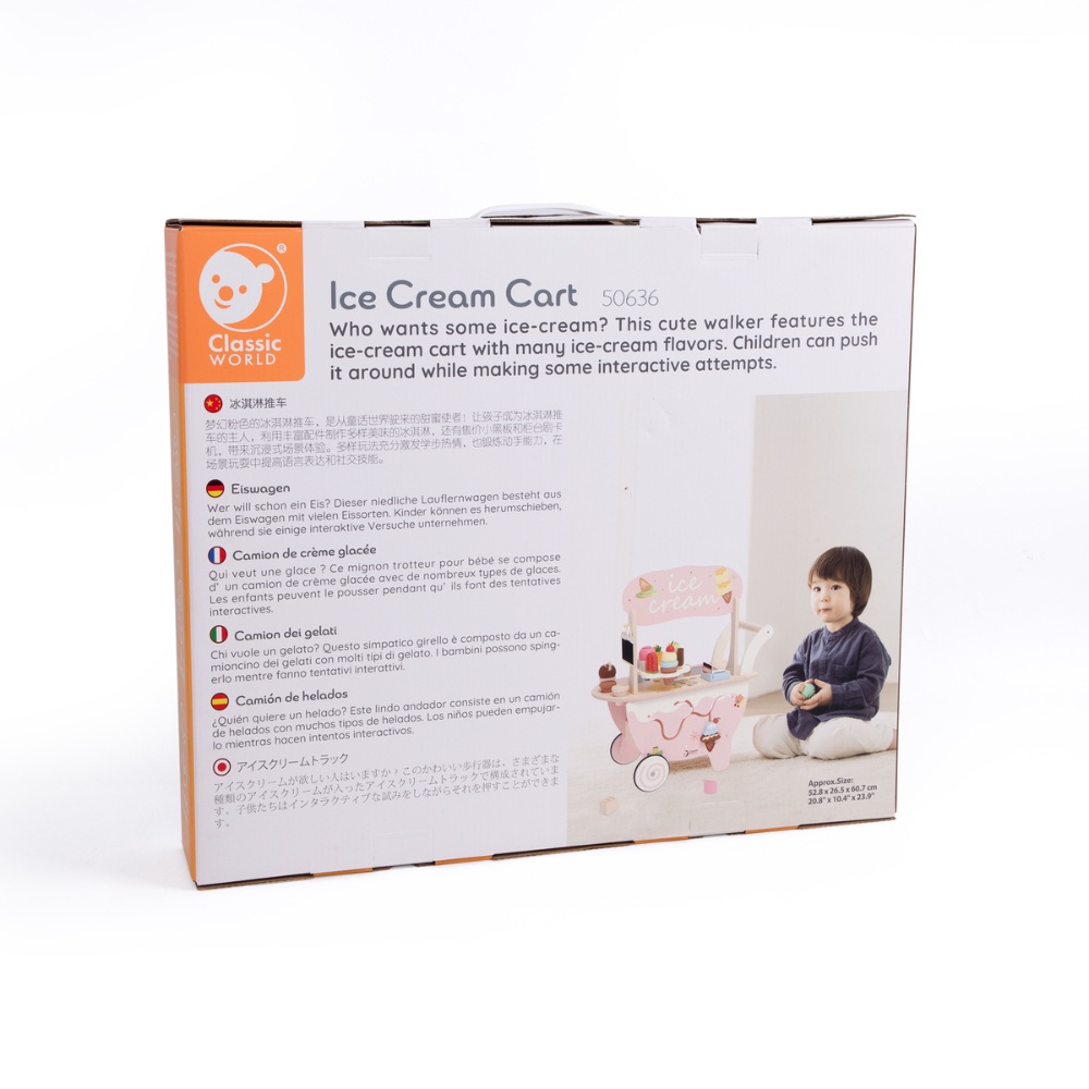 Classic World - Pretend & Play - Wooden Ice Cream Cart - 40pcs - Image 9