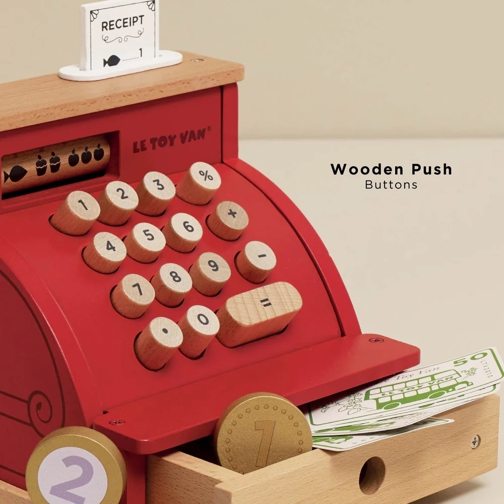 Le Toy Van - Wooden Shop Till: Cash Register and Money - 11pcs - Image 4