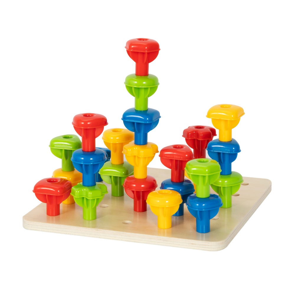 hi Pando - Panda Shape and Colour Matching Peg Toy - 34pcs - Image 2