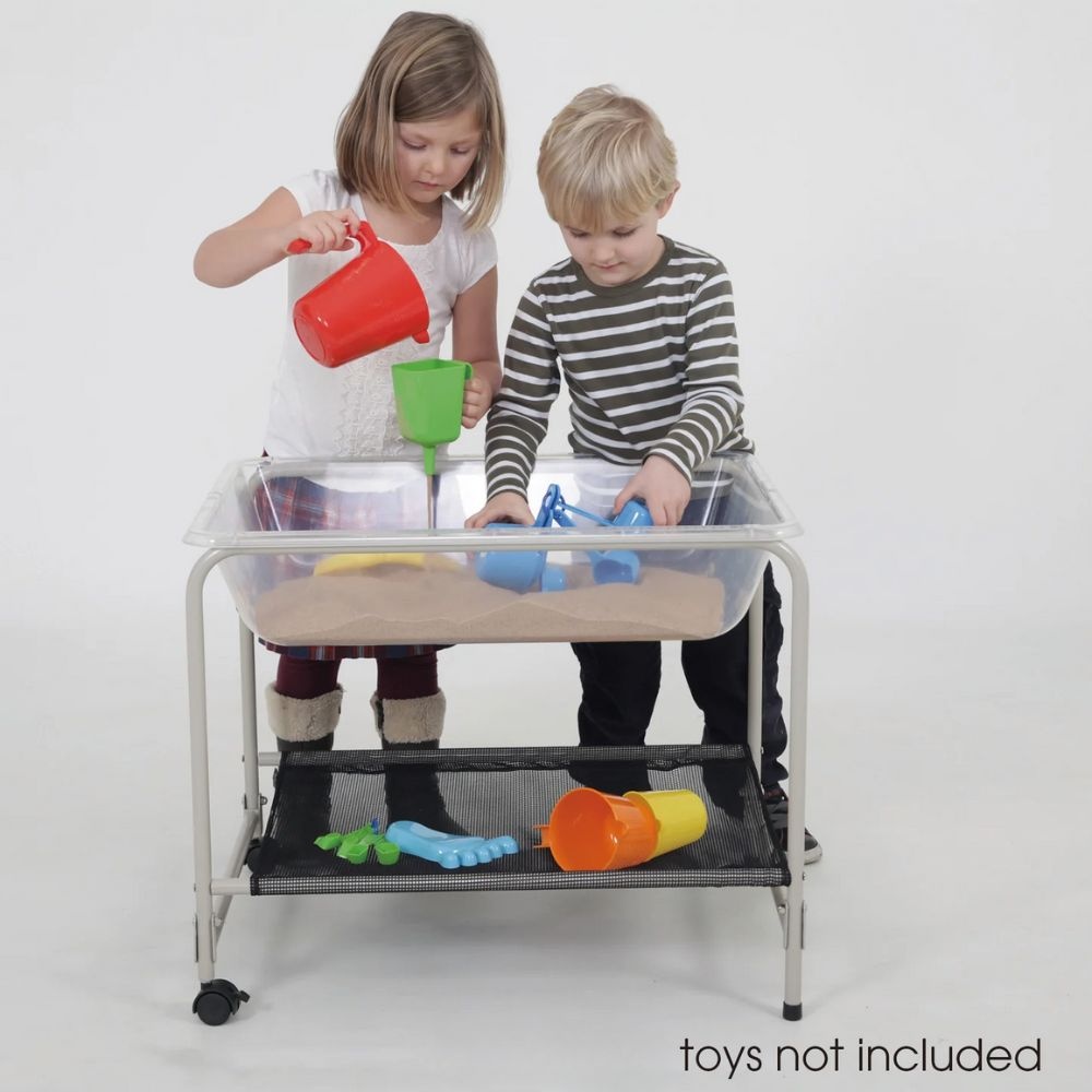 EDX Education - Sensory Tray With Stand - Sand & Water Messy Tray - Translucent - Image 5