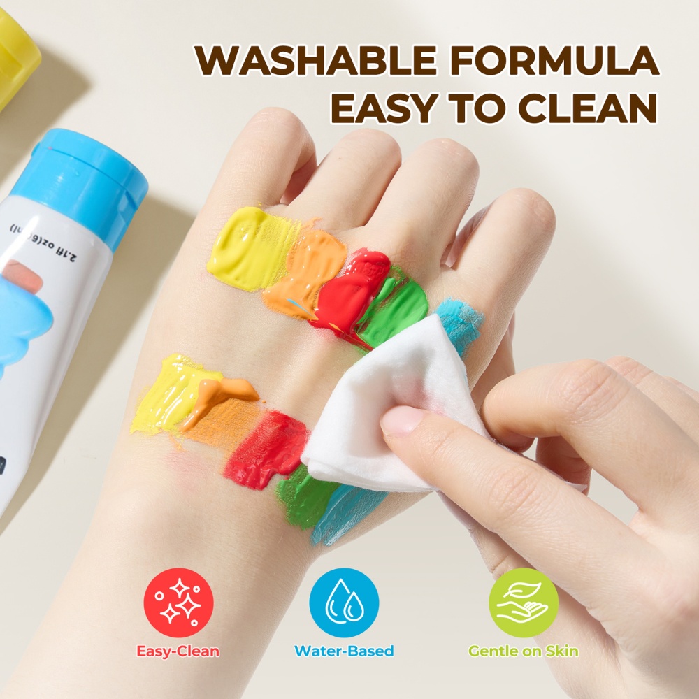 Jar Meló - Washable Squeezy Paint Set for Kids - 8 Colours with Brushes & Palette - Image 5