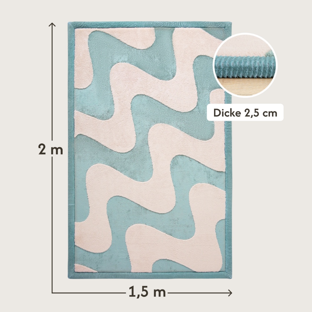 Hakuna Matte - CloudSoftRise Play Mat 3D Carpet - Waves 200 x 150 x 2.5 cm - Image 2