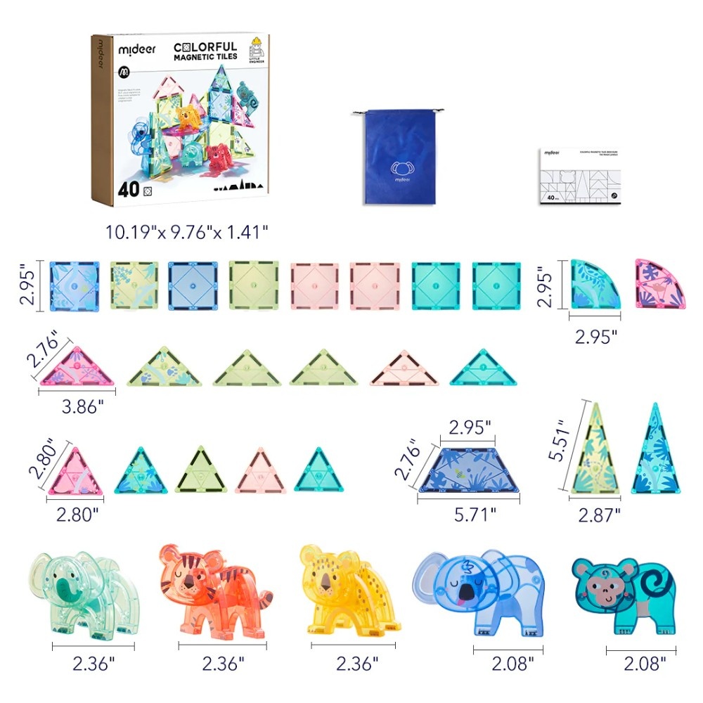 Mideer - Colourful Magnetic Tiles Building Set - Magical Jungle - 40pcs - Image 9