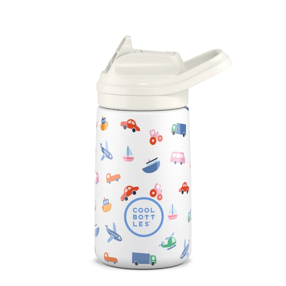 Cool Bottles - Kiddies Triple-Insulated Water Bottle - Little Wheels 350ml - Image 3