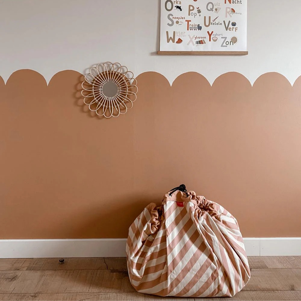Play&Go - 3-in-1 Playmat & Toy Bag - Stripes Pink - Image 2