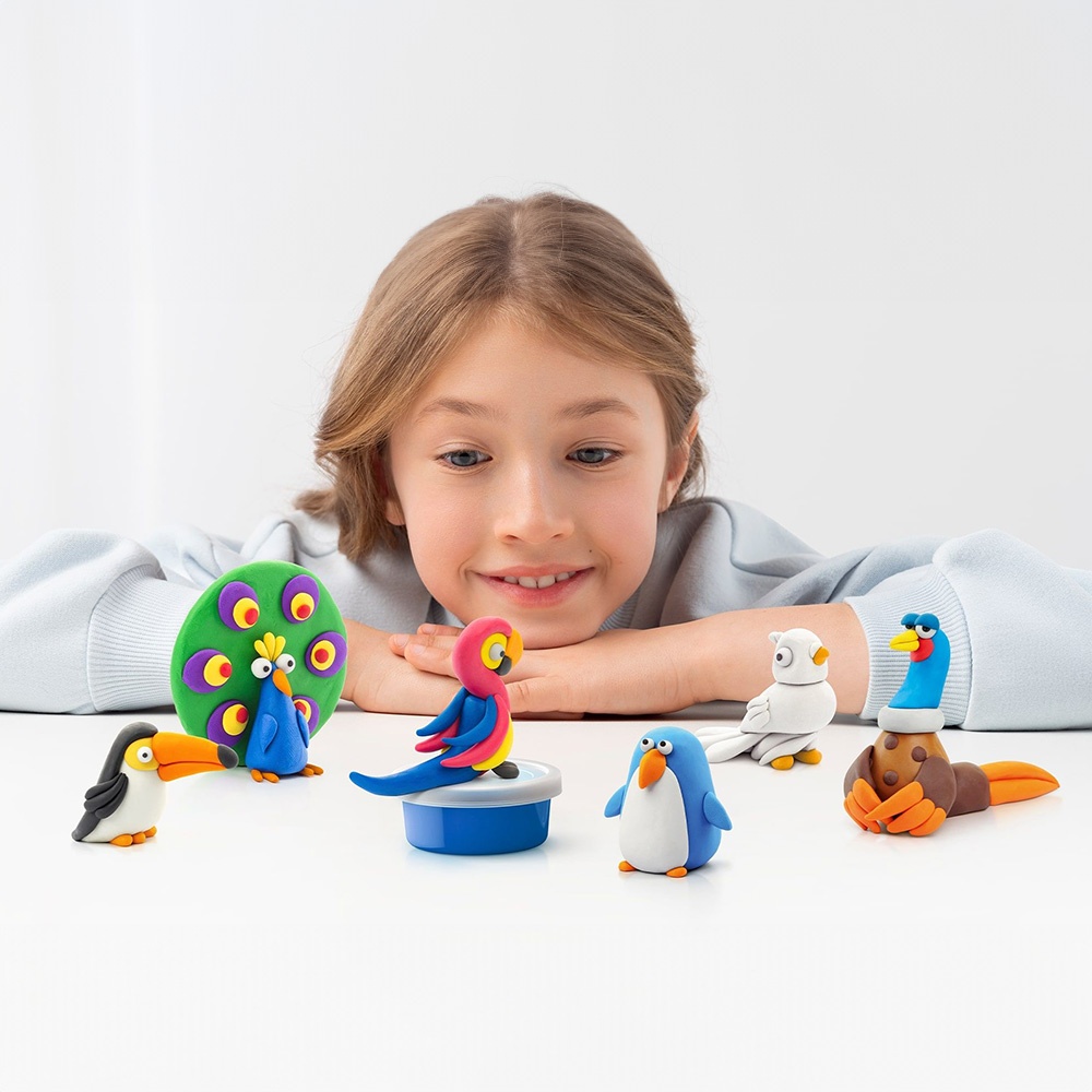 Hey Clay - Modelling Air-Dry Clay with Fun Interactive App - Birds, 15 cans - Image 2
