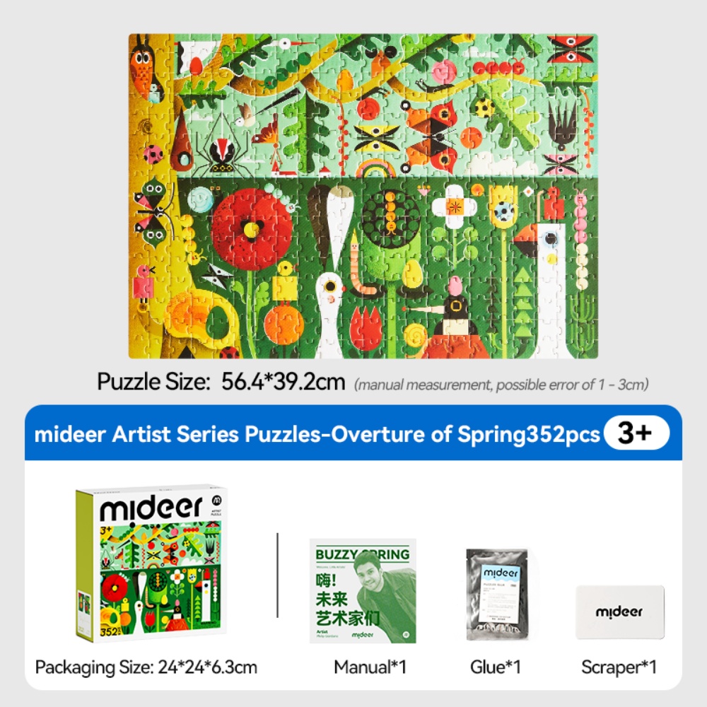 Mideer - Artist Puzzle: Buzzy Spring - 352 Piece Illustrated Seasonal Jigsaw for Kids - Image 2