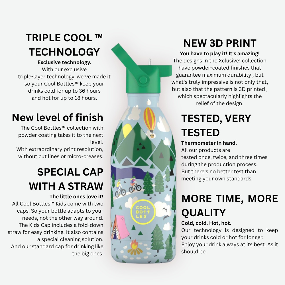 Cool Bottles - Kids Triple-Insulated Water Bottle - Galactic Ride 500ml - Image 6