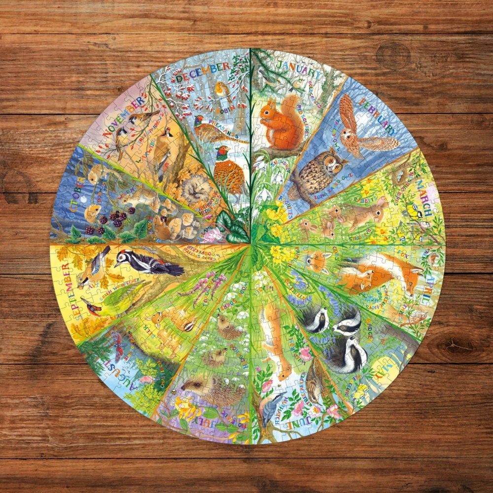 Gibsons - National Trust: A Year in the Forest - 500 Piece Circular Jigsaw Puzzle - Image 3