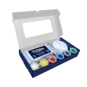 Toy Color - Air Dry Modeling Clay & Paint Creative Gift Set - 100g Clay + 6 Tempera Paints + Brush