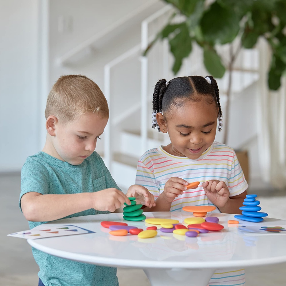 EDX Education - Rainbow Pebbles - 6 Colours 6 Sizes - 36pcs - Polybag - Image 3
