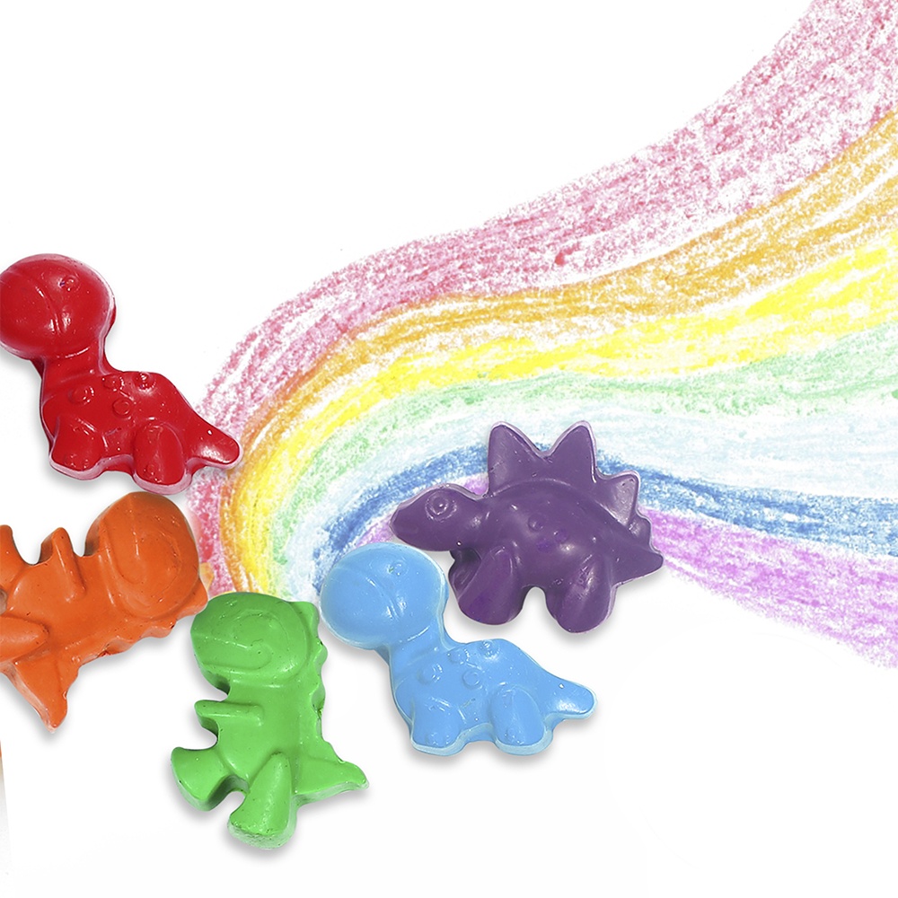 Jar Meló - Cute Dinosaur Beeswax Crayons - 12 Washable & Non-Toxic Colours - Image 4
