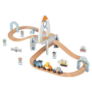 TookyToy - Wooden Space Station Train Toy Set