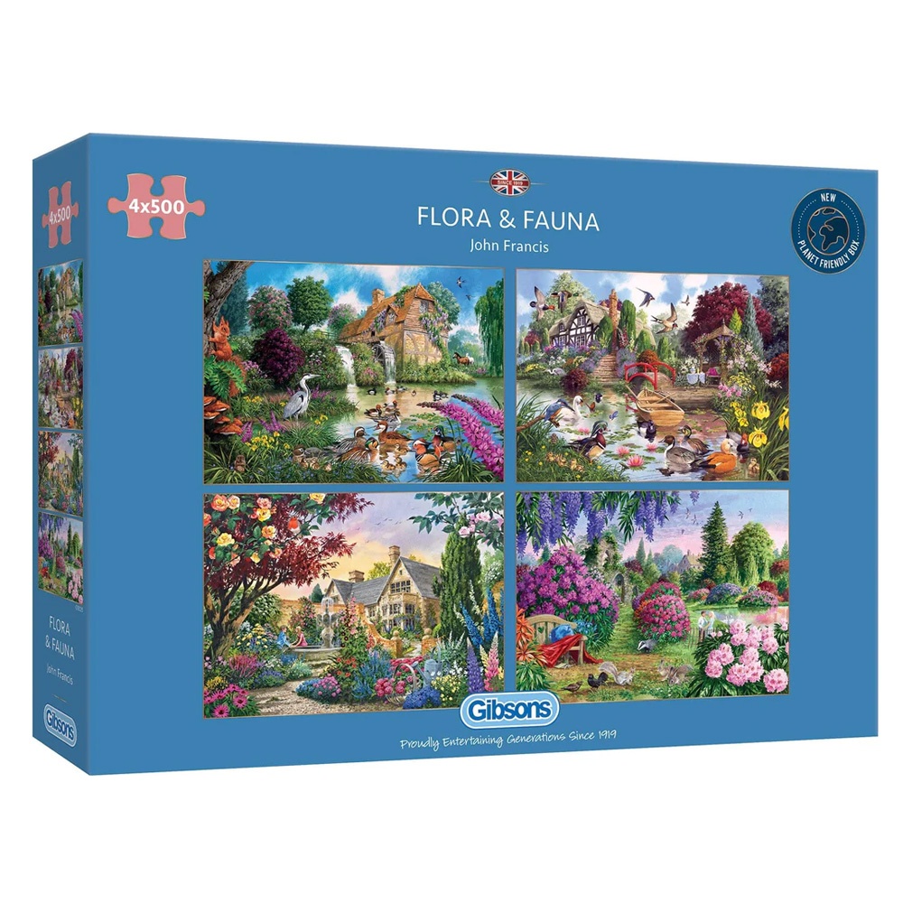 Gibsons - Flora & Fauna - 4 x 500 Piece Jigsaw Puzzles