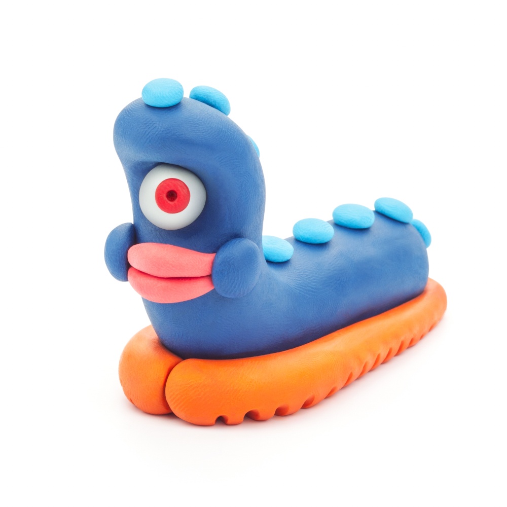 Hey Clay - Modelling Air-Dry Clay with Fun Interactive App - Worm, Ginger, Yollo, Series Beasts, 6 cans - Image 3