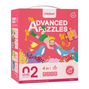 Mideer - Level Up Jigsaw Puzzle for Kids - 4-in-1 - Level 2 Beach & Town