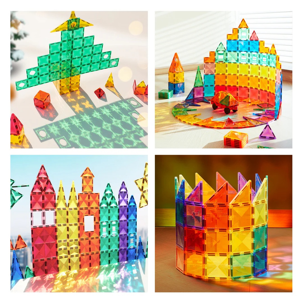 Mideer - Colourful Magnetic Tiles Building Set - 60pcs - Image 4