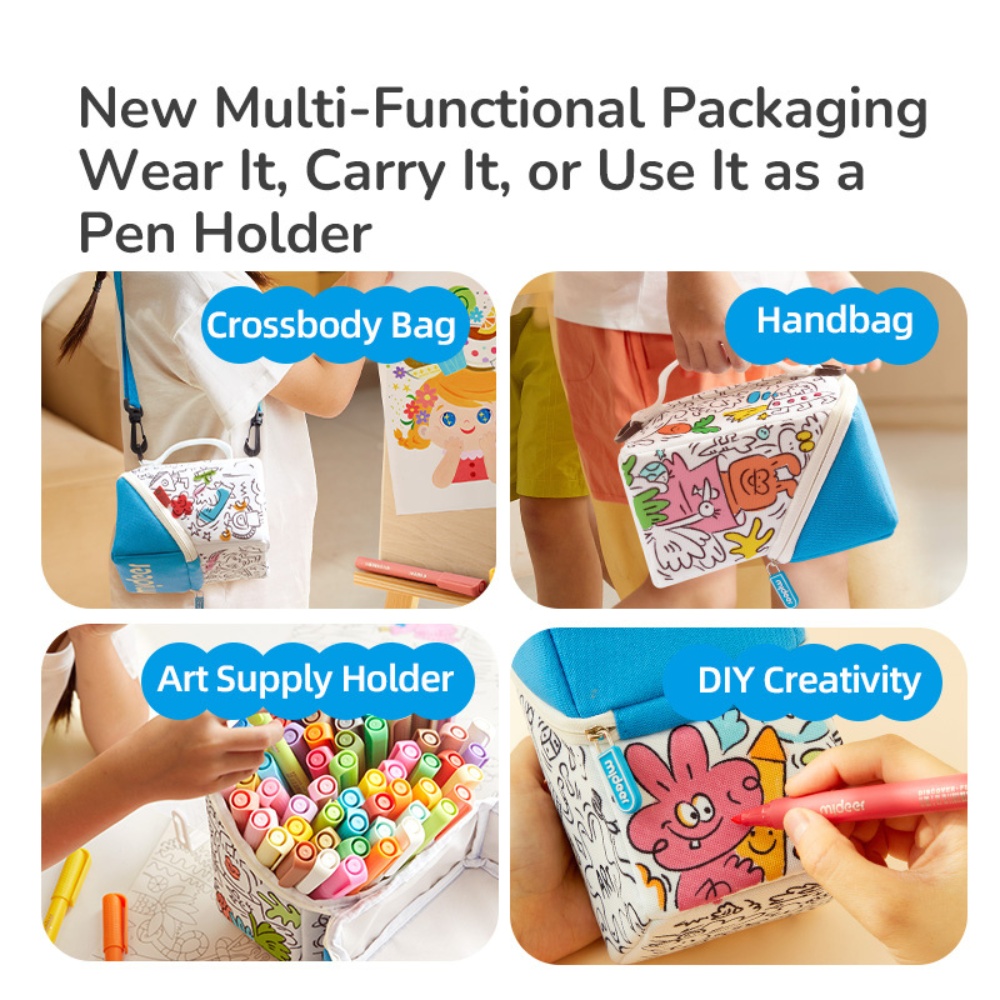 Mideer - Acrylic Markers with Doodle Bag - Brush Tip - 24 Colours - Image 4