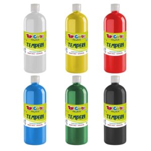 Toy Color - Superwashable Ready-Mix Tempera Paint for Kids - Bulk Pack 6 x 1000ml