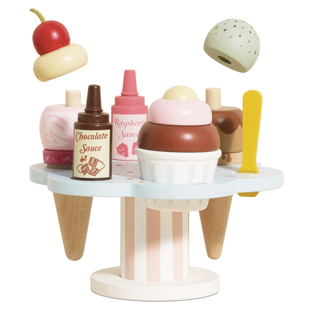 Le Toy Van - Wooden Ice Cream Stand & Toppings - 12pcs