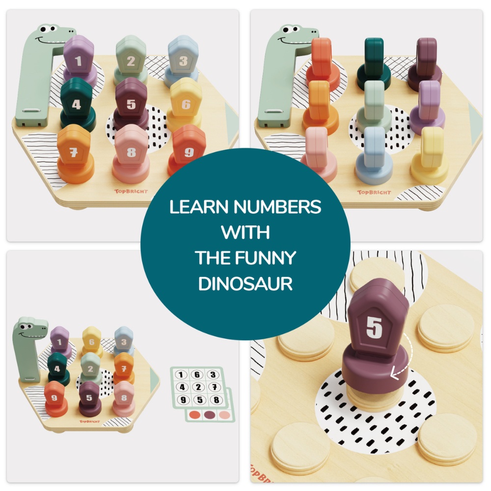TopBright - Dino Twist Game - Color Number Matching Pattern Toy for Toddlers - Image 6