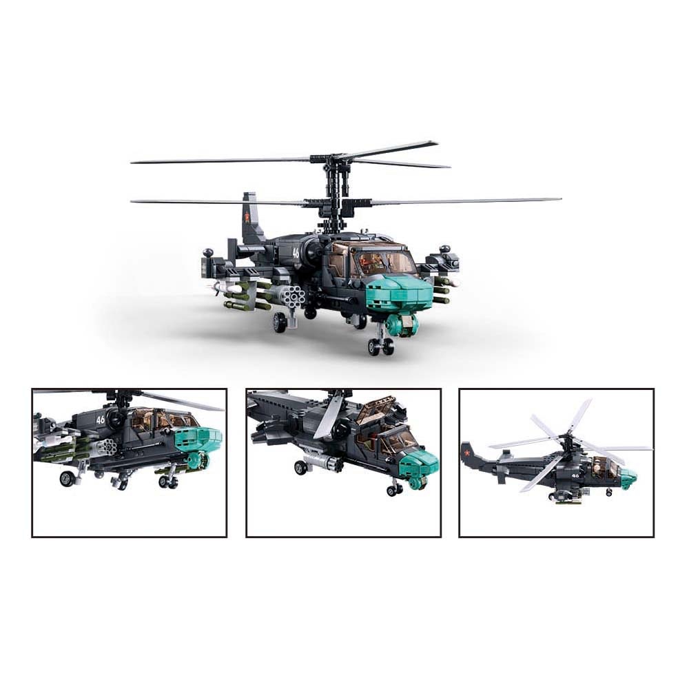 Sluban Building Set: Model Bricks - KA-52S Gunship 1/35 - 913pcs - Image 4