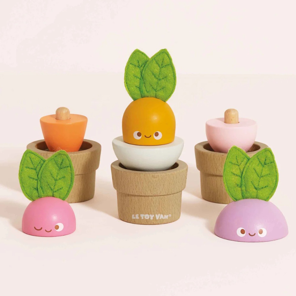 Le Toy Van - Wooden Stacking Veggies - 9pcs - Image 3