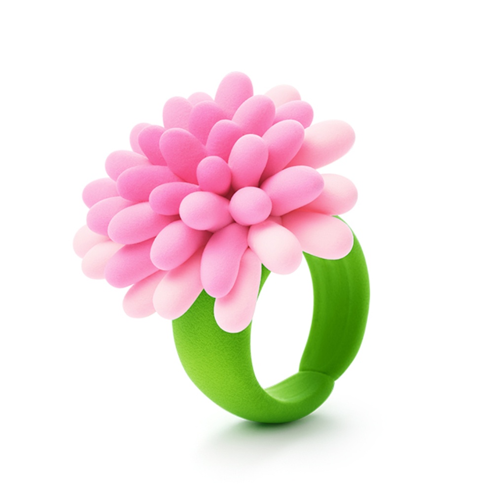 Hey Clay - Modelling Air-Dry Clay with Fun Interactive App - Flower Rings, series Bijou, 3 cans - Image 3