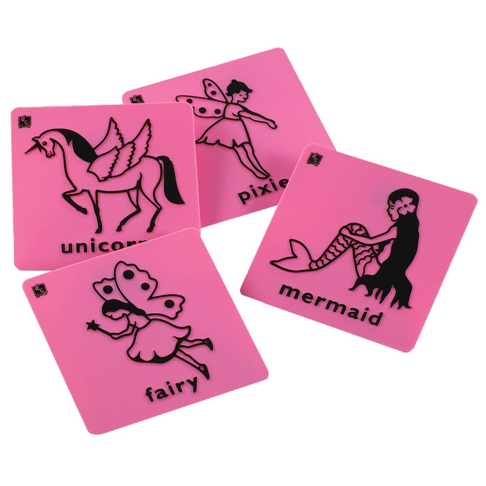 EDX Education - Art Rubbing & Embossing Plates - Fairies 4pcs