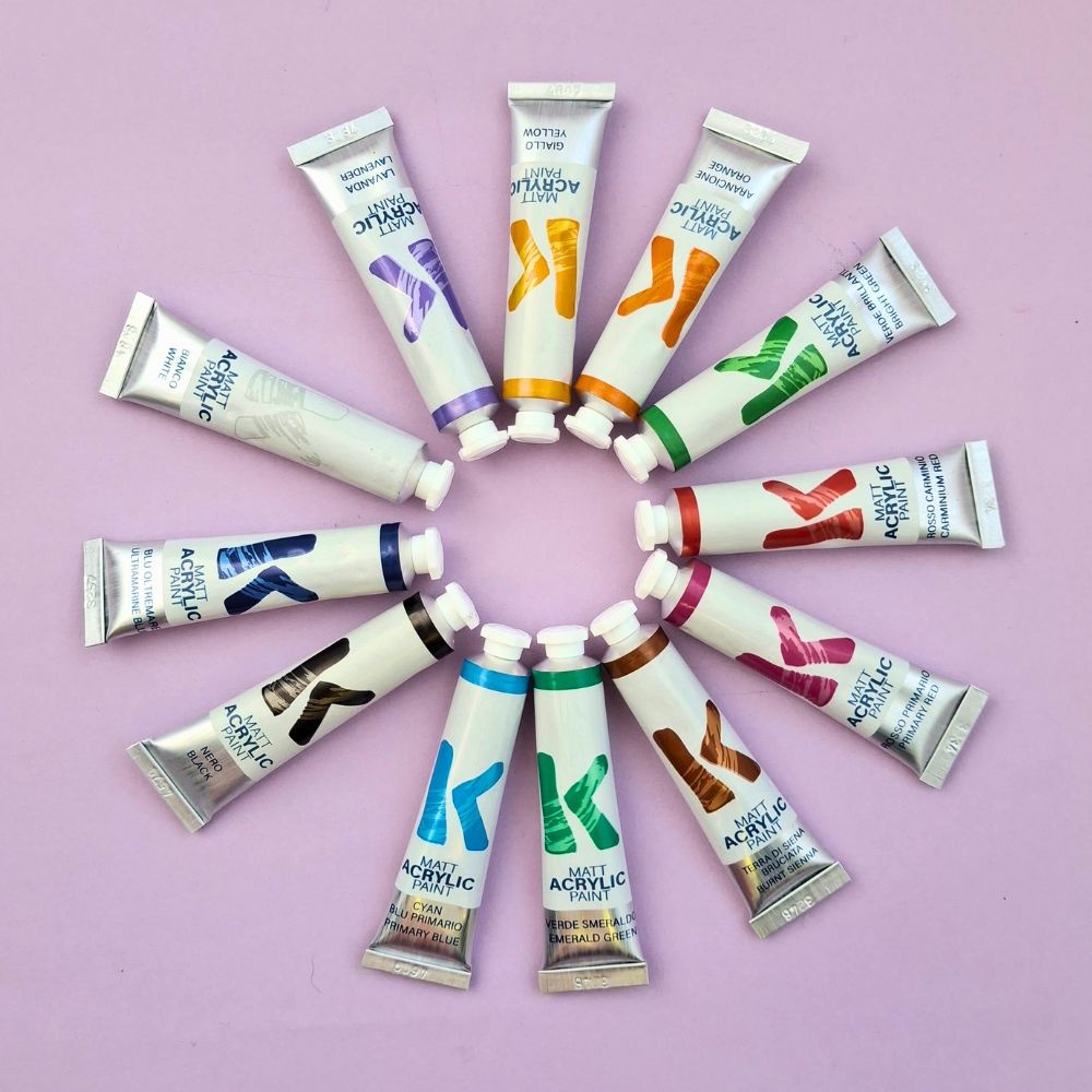 Toy Color Kreable - Matt Acrylic Paint Tubes Set 12 x 12ml - Non-Toxic Water-Based Art Paint - Image 6