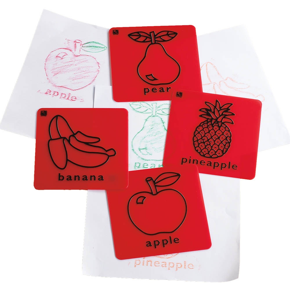 EDX Education - Art Rubbing & Embossing Plates - Fruit 4pcs - Image 3