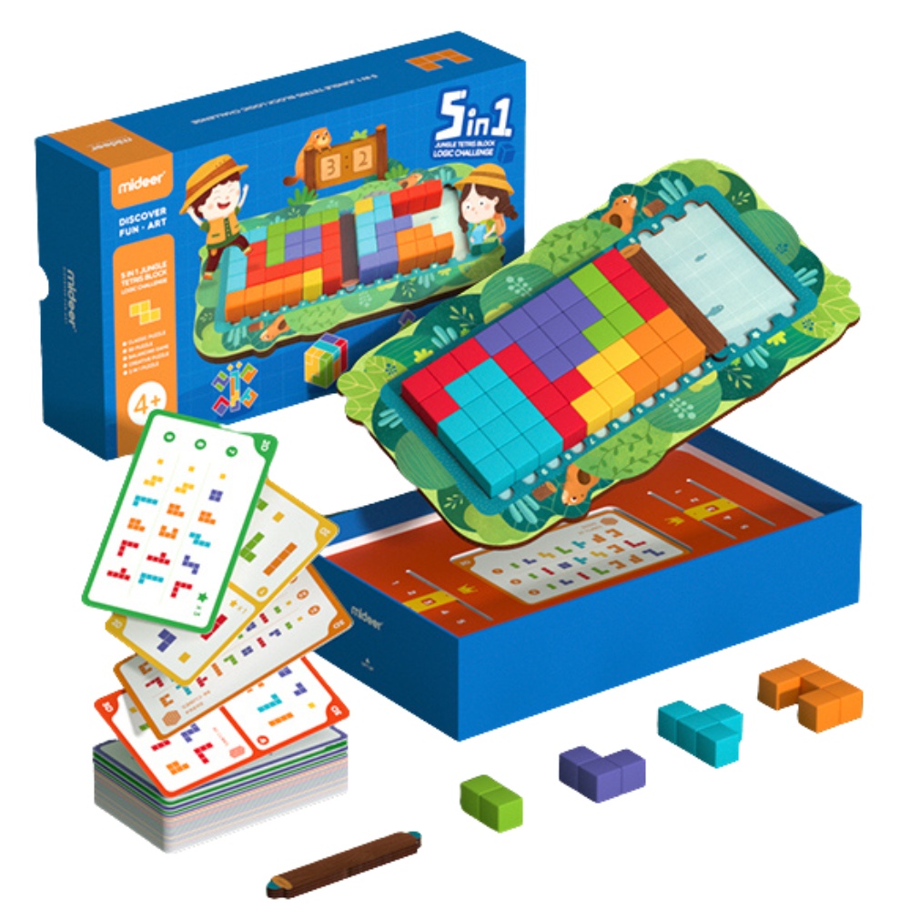 Mideer - 5-in-1 Jungle Tetris Block Educational Game for Kids