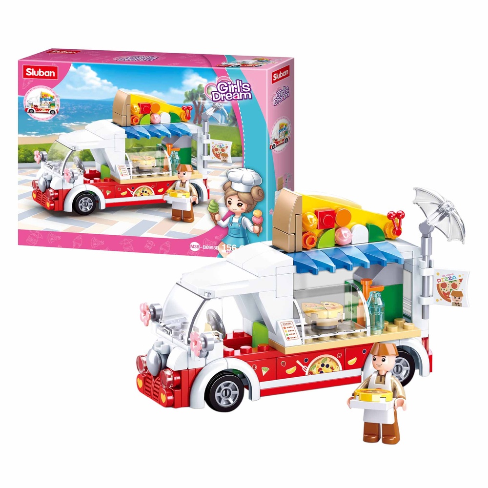 Sluban Building Set: Girls Dream - Pizza Truck - 156pcs - Image 3