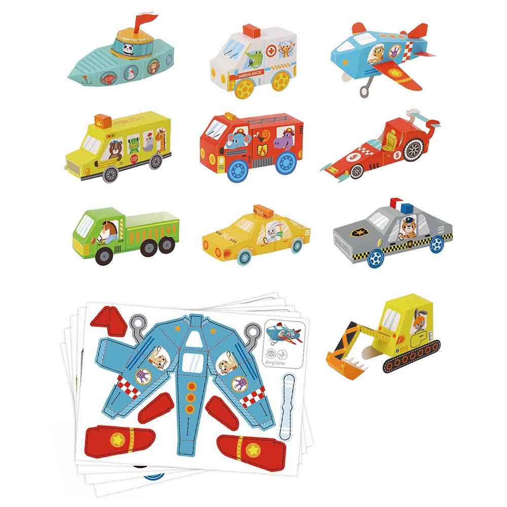 TookyToy - Let's Fold 3D Origami Paper Kit - Traffic - Image 2