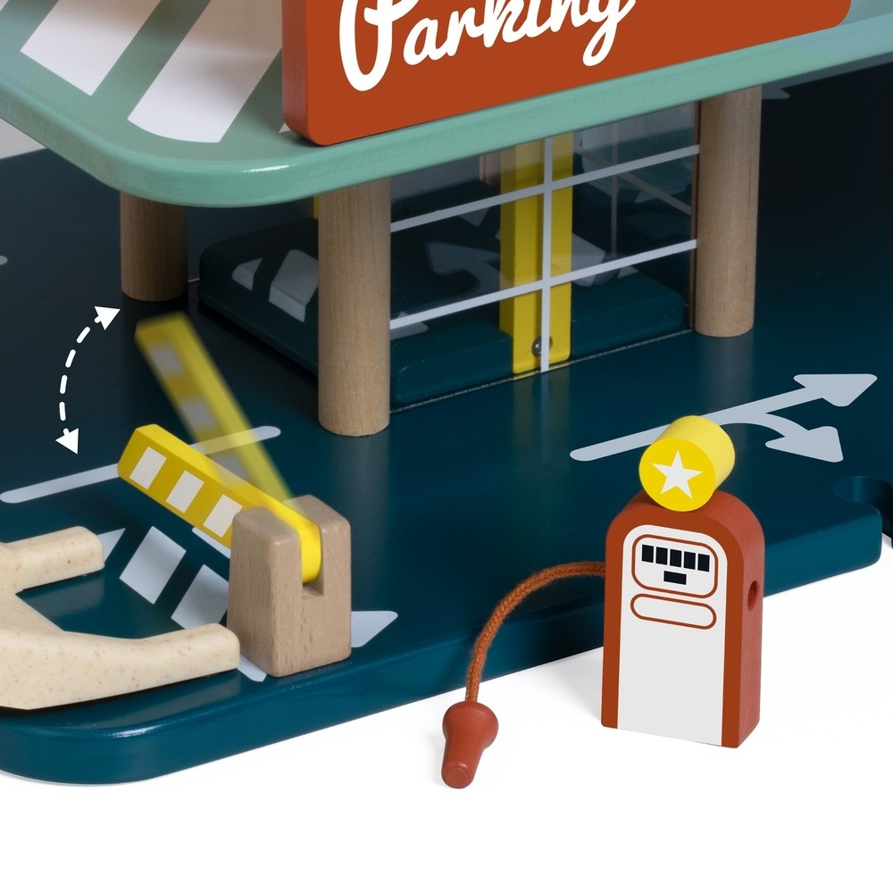 Classic World - Pretend & Play - Vintage Wooden Parking Garage - Image 8