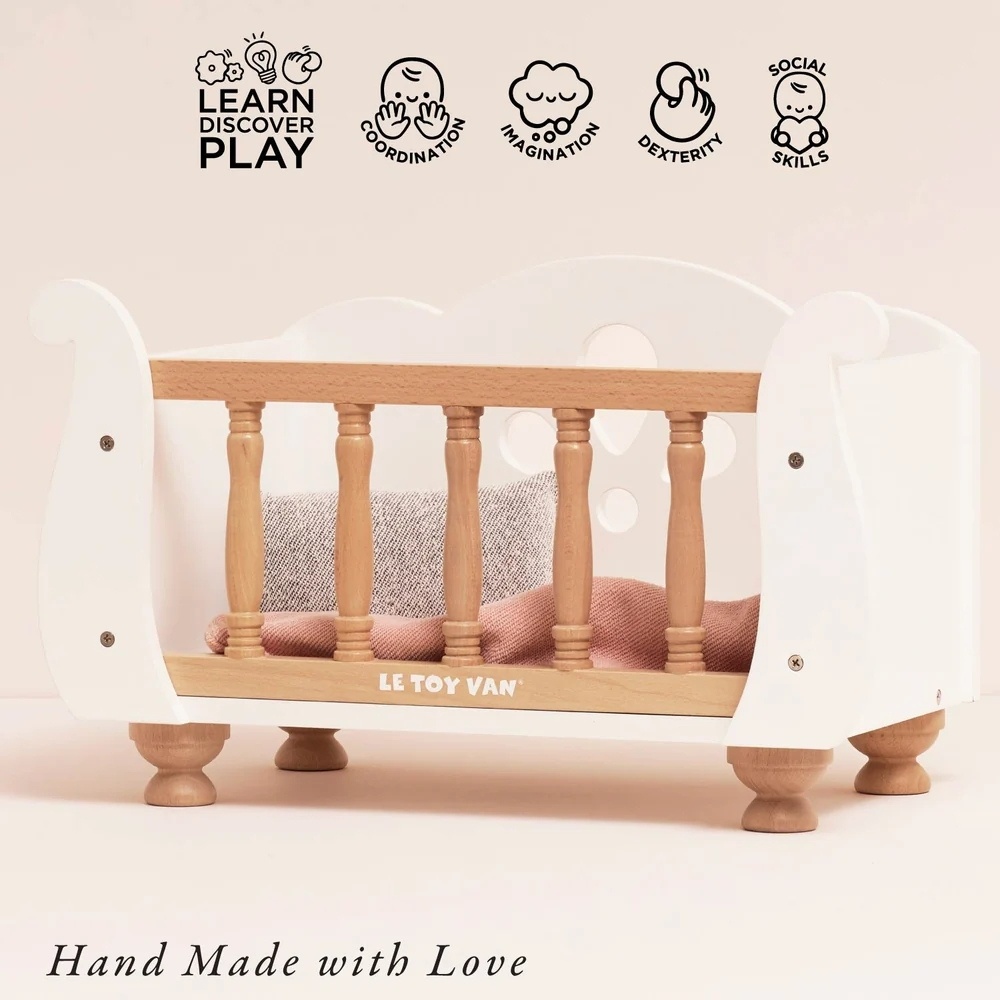 Le Toy Van - Dolls Wooden Cot - Image 4