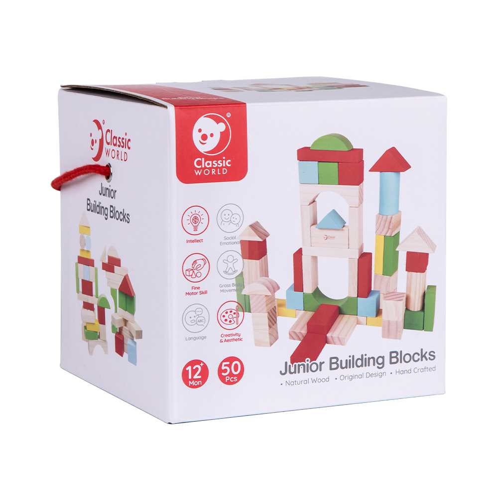 Classic World - Wooden Building Blocks - Junior Blocks - 50pcs - Image 5