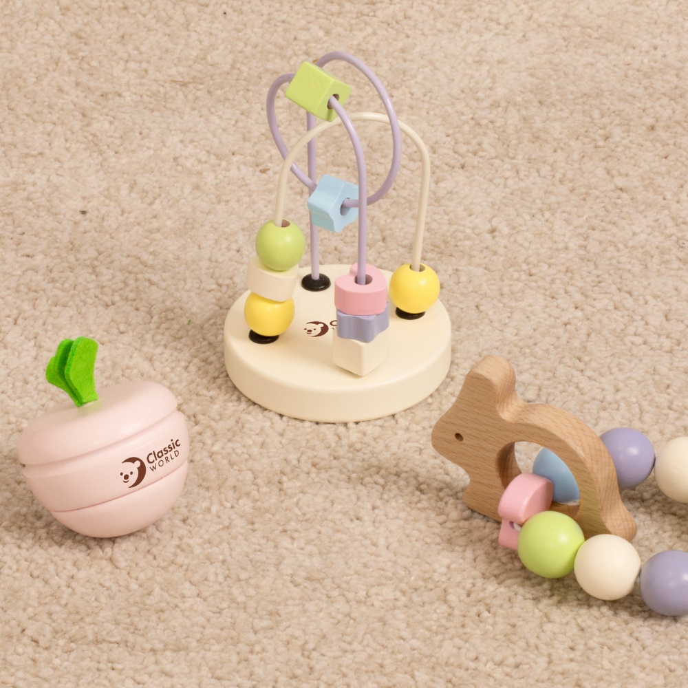 Classic World - Mara Baby Play Set with Bead Maze, Rattle and Lacing Beads - 3 Pieces - Image 3