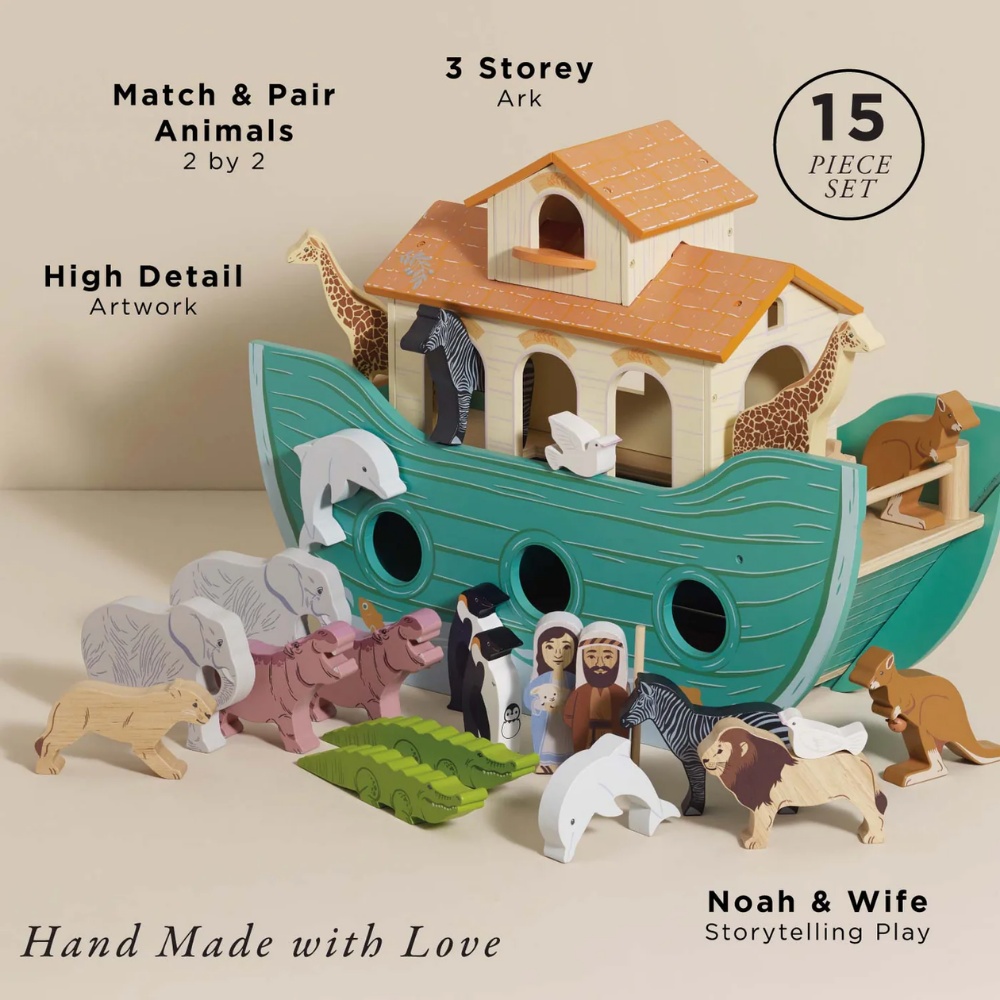 Le Toy Van - Noah's Great Wooden Ark & Animals - 23pcs - Image 2
