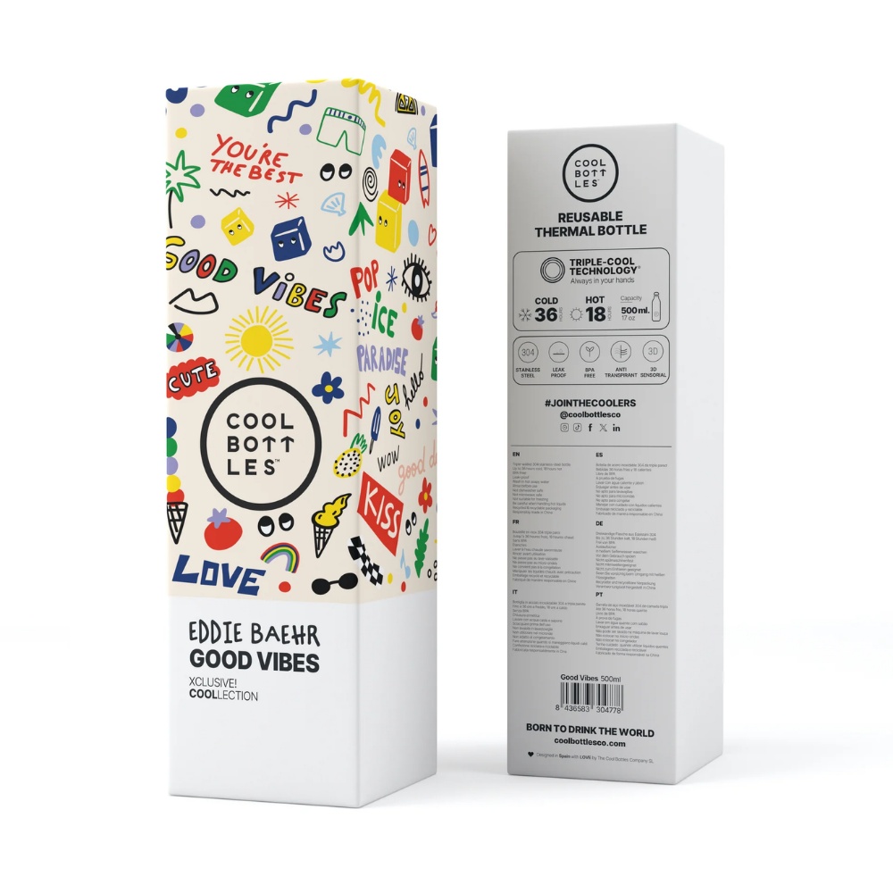 Cool Bottles - Triple-Insulated Water Bottle - Good Vibes 500ml - Image 5