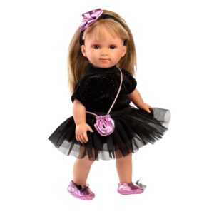 Llorens - Baby Girl Doll with Black Dress & Accessories: Elena - 35cm