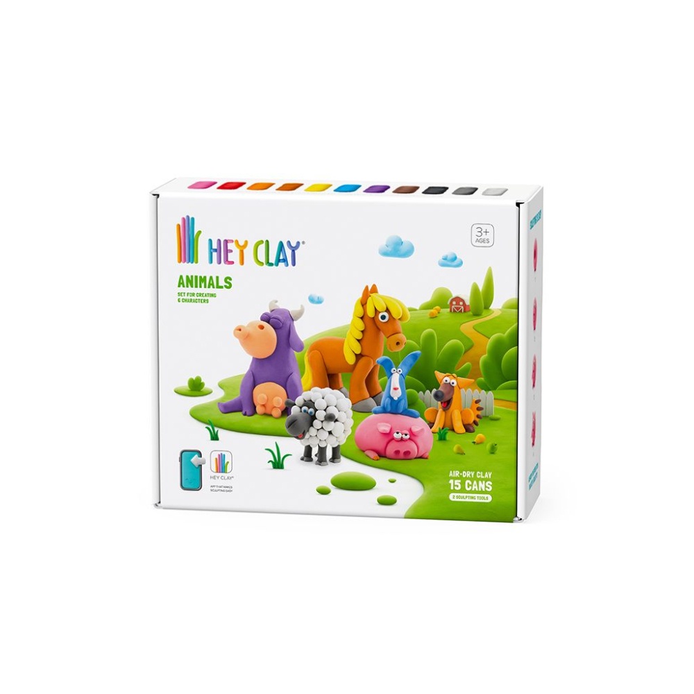 Hey Clay - Modelling Air-Dry Clay with Fun Interactive App - Animals, 15 cans - Image 8