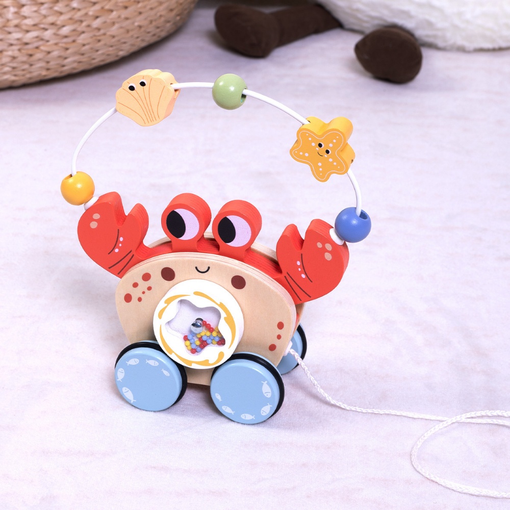 TookyToy - Wooden Pull Along Crab Bead Maze Toy - Image 7